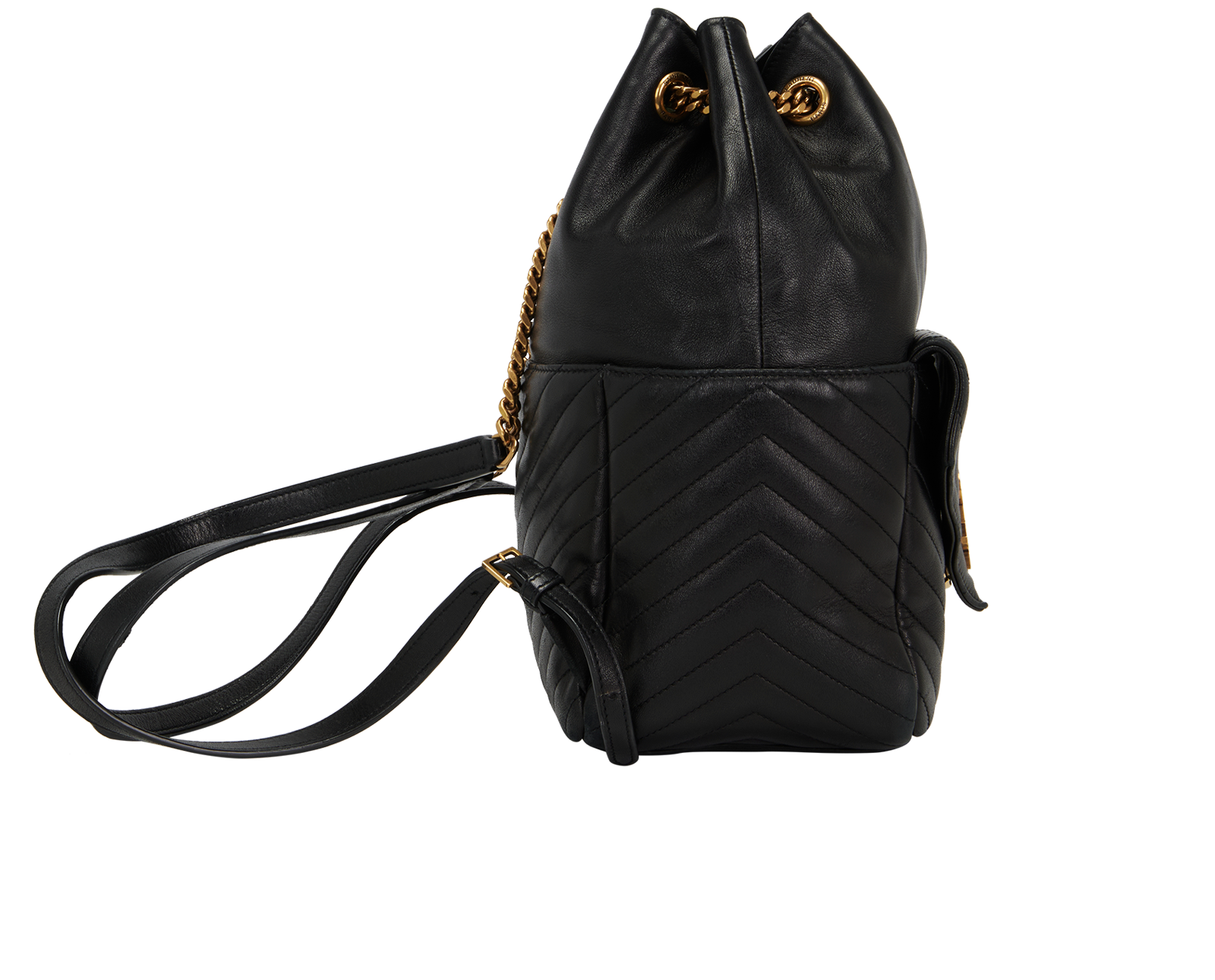 Joe Backpack, &pound;795, Handbags, Black, Leather, Side view